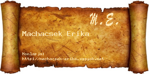 Machacsek Erika névjegykártya